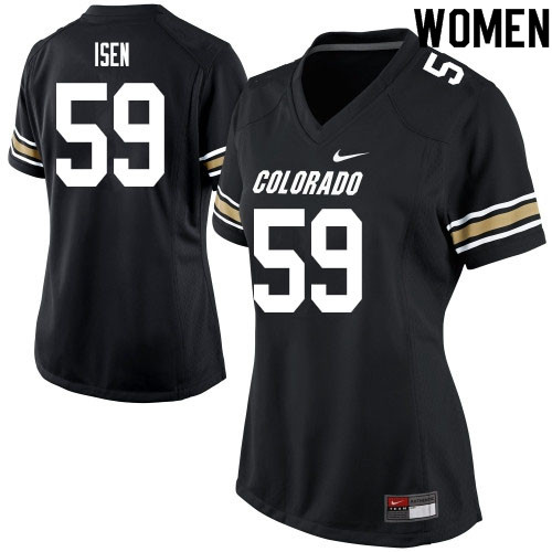 Women #59 Jacob Isen Colorado Buffaloes College Football Jerseys Sale-Black - Click Image to Close